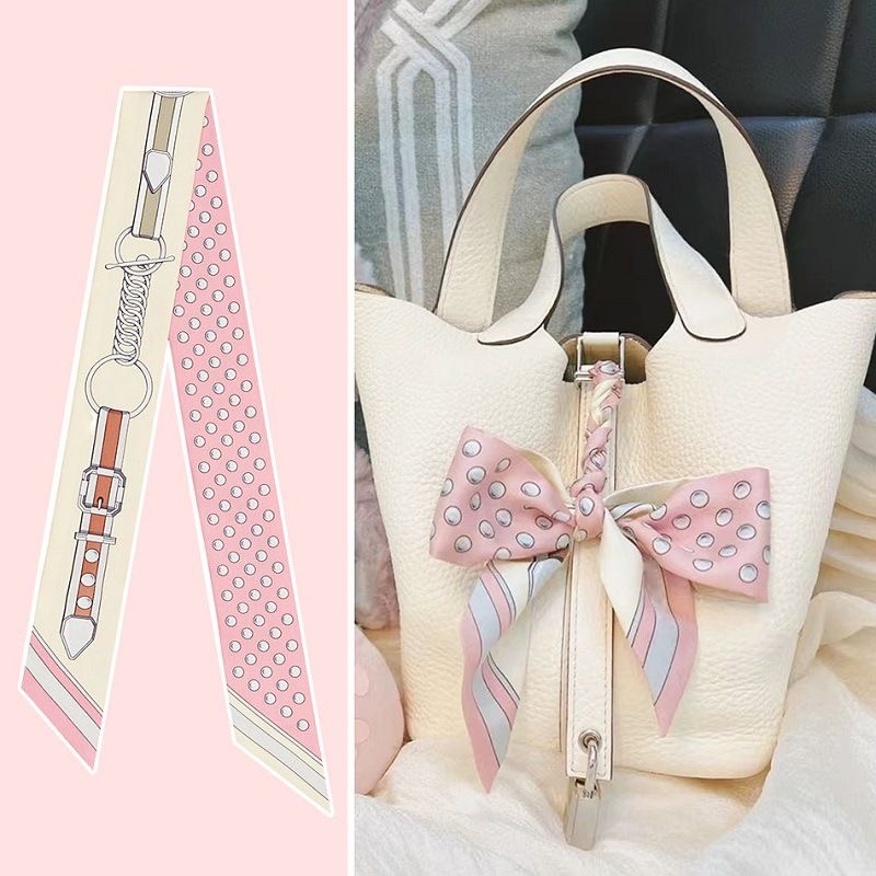 Travel Accessories Aesthetic - Feminino verão rosa bolinhas cachecol saco