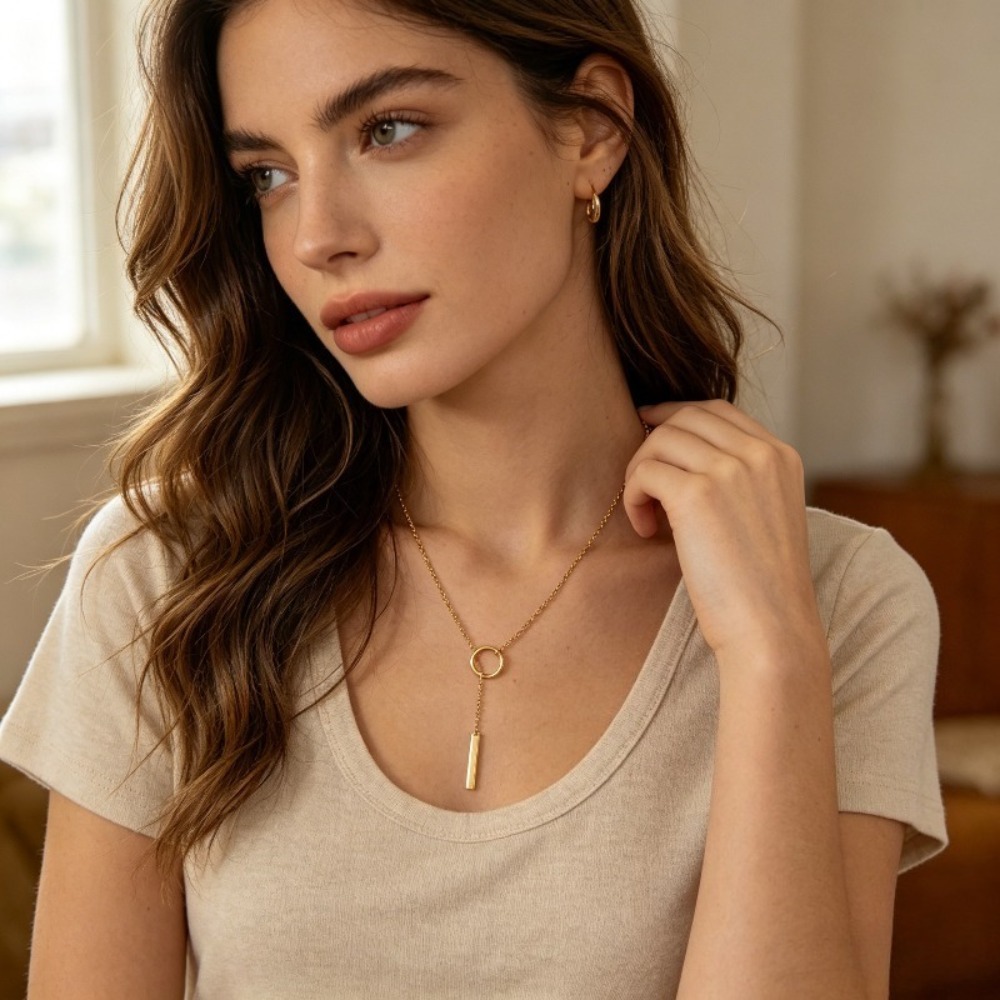 Colar com Pingente Dourado Geo - Travel Accessories As Gifts avaliação e preço